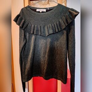 Diane von furstenberg green glitter top L